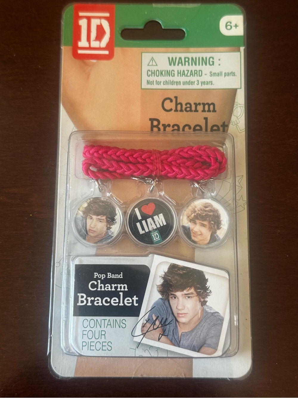 1D One Direction Pop Band Pink Charm Bracelet - I love Liam Design